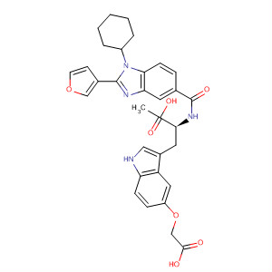 390809-85-5  L-Tryptophan,5-(carboxymethoxy)-N-[[1-cyclohexyl-2-(3-furanyl)-1H-benzimidazol-5-yl]carbonyl]-1-methyl-