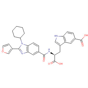 390809-87-7  L-Tryptophan,5-carboxy-N-[[1-cyclohexyl-2-(3-furanyl)-1H-benzimidazol-5-yl]carbonyl]-