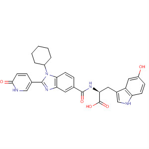 390810-22-7  L-Tryptophan,N-[[1-cyclohexyl-2-(1,6-dihydro-6-oxo-3-pyridinyl)-1H-benzimidazol-5-yl]carbonyl]-5-hydroxy-