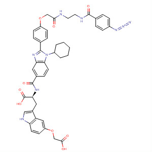 390810-31-8  L-Tryptophan,N-[[2-[4-[2-[[2-[(4-azidobenzoyl)amino]ethyl]amino]-2-oxoethoxy]phenyl]-1-cyclohexyl-1H-benzimidazol-5-yl]carbonyl]-5-(carboxymethoxy)-