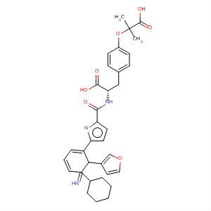 390811-06-0  L-Tyrosine,O-(1-carboxy-1-methylethyl)-N-[[1-cyclohexyl-2-(3-furanyl)-1H-benzimidazol-5-yl]carbonyl]-