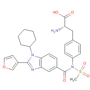 390811-33-3  L-Phenylalanine,N-[[1-cyclohexyl-2-(3-furanyl)-1H-benzimidazol-5-yl]carbonyl]-4-[(methylsulfonyl)amino]-