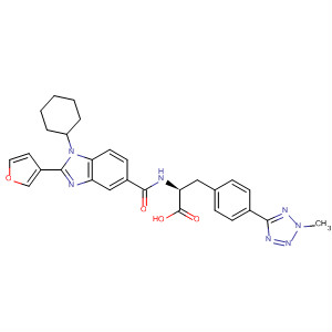 390811-37-7  L-Phenylalanine,N-[[1-cyclohexyl-2-(3-furanyl)-1H-benzimidazol-5-yl]carbonyl]-4-(2-methyl-2H-tetrazol-5-yl)-