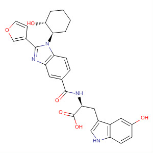 390811-78-6  L-Tryptophan,N-[[2-(3-furanyl)-1-[(1R,2R)-2-hydroxycyclohexyl]-1H-benzimidazol-5-yl]carbonyl]-5-hydroxy-