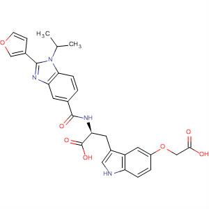 390811-81-1  L-Tryptophan,5-(carboxymethoxy)-N-[[2-(3-furanyl)-1-(1-methylethyl)-1H-benzimidazol-5-yl]carbonyl]-