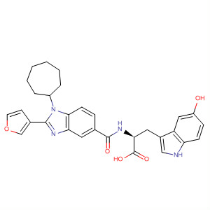 390811-88-8  L-Tryptophan,N-[[1-cycloheptyl-2-(3-furanyl)-1H-benzimidazol-5-yl]carbonyl]-5-hydroxy-