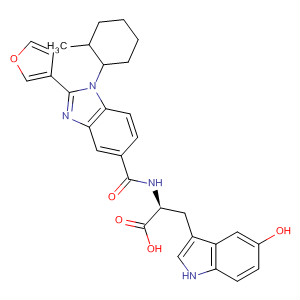 390811-89-9  L-Tryptophan,N-[[2-(3-furanyl)-1-(2-methylcyclohexyl)-1H-benzimidazol-5-yl]carbonyl]-5-hydroxy-