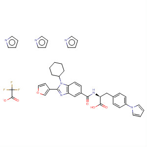 390812-00-7  L-Phenylalanine,N-[[1-cyclohexyl-2-(3-furanyl)-1H-benzimidazol-5-yl]carbonyl]-4-(1H-tetrazol-5-yl)-, trifluoroacetate
