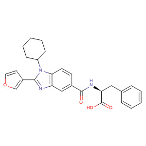 390812-20-1  L-Phenylalanine,N-[[1-cyclohexyl-2-(3-furanyl)-1H-benzimidazol-5-yl]carbonyl]-