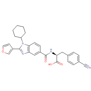 390812-28-9  L-Phenylalanine,4-cyano-N-[[1-cyclohexyl-2-(3-furanyl)-1H-benzimidazol-5-yl]carbonyl]-