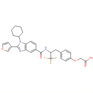 390812-51-8  Acetic acid,[4-[2-[[[1-cyclohexyl-2-(3-furanyl)-1H-benzimidazol-5-yl]carbonyl]amino]-3,3,3-trifluoropropyl]phenoxy]-