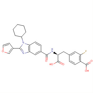 390812-60-9  Phenylalanine,4-carboxy-N-[[1-cyclohexyl-2-(3-furanyl)-1H-benzimidazol-5-yl]carbonyl]-3-fluoro-