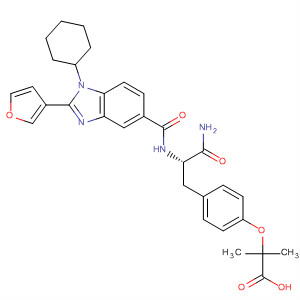 390812-81-4  Propanoic acid,2-[4-[(2S)-3-amino-2-[[[1-cyclohexyl-2-(3-furanyl)-1H-benzimidazol-5-yl]carbonyl]amino]-3-oxopropyl]phenoxy]-2-methyl-