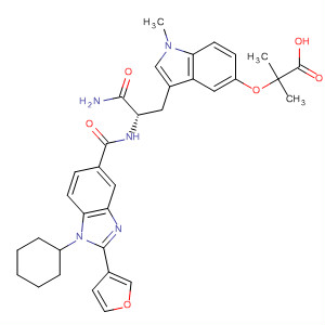 390812-82-5  Propanoic acid,2-[[3-[(2S)-3-amino-2-[[[1-cyclohexyl-2-(3-furanyl)-1H-benzimidazol-5-yl]carbonyl]amino]-3-oxopropyl]-1-methyl-1H-indol-5-yl]oxy]-2-methyl-