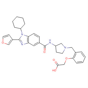 390813-45-3  Acetic acid,[2-[[3-[[[1-cyclohexyl-2-(3-furanyl)-1H-benzimidazol-5-yl]carbonyl]amino]-1-pyrrolidinyl]methyl]phenoxy]-
