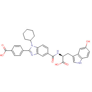 390814-55-8  L-Tryptophan,N-[[2-(4-carboxyphenyl)-1-cyclohexyl-1H-benzimidazol-5-yl]carbonyl]-5-hydroxy-