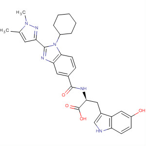 390814-76-3  L-Tryptophan,N-[[1-cyclohexyl-2-(1,5-dimethyl-1H-pyrazol-3-yl)-1H-benzimidazol-5-yl]carbonyl]-5-hydroxy-