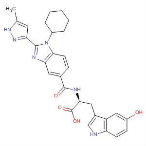 390814-77-4  L-Tryptophan,N-[[1-cyclohexyl-2-(5-methyl-1H-pyrazol-3-yl)-1H-benzimidazol-5-yl]carbonyl]-5-hydroxy-