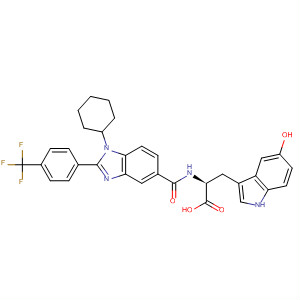 390814-82-1  L-Tryptophan,N-[[1-cyclohexyl-2-[4-(trifluoromethyl)phenyl]-1H-benzimidazol-5-yl]carbonyl]-5-hydroxy-