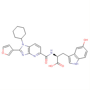 390814-92-3  L-Tryptophan,N-[[1-cyclohexyl-2-(3-furanyl)-1H-imidazo[4,5-b]pyridin-5-yl]carbonyl]-5-hydroxy-