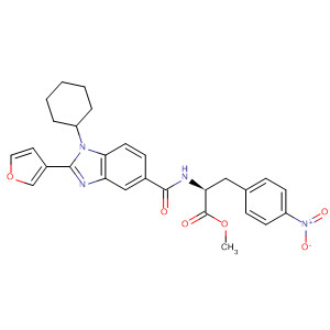 390815-59-5  L-Phenylalanine,N-[[1-cyclohexyl-2-(3-furanyl)-1H-benzimidazol-5-yl]carbonyl]-4-nitro-,methyl ester