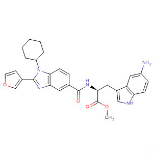 390815-82-4  L-Tryptophan,5-amino-N-[[1-cyclohexyl-2-(3-furanyl)-1H-benzimidazol-5-yl]carbonyl]-,methyl ester