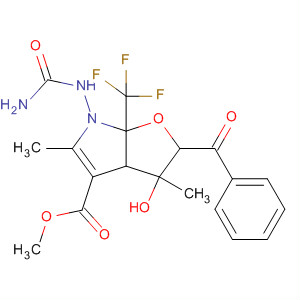 391199-29-4  2H-Furo[2,3-b]pyrrole-4-carboxylic acid,6-[(aminocarbonyl)amino]-2-benzoyl-3,3a,6,6a-tetrahydro-3-hydroxy-3,5-dimethyl-6a-(trifluoromethyl)-, methyl ester