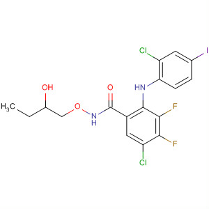 391210-66-5  Benzamide,5-chloro-2-[(2-chloro-4-iodophenyl)amino]-3,4-difluoro-N-(2-hydroxybutoxy)-