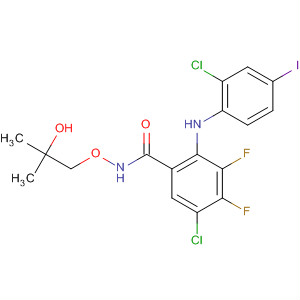 391211-30-6  Benzamide,5-chloro-2-[(2-chloro-4-iodophenyl)amino]-3,4-difluoro-N-(2-hydroxy-2-methylpropoxy)-