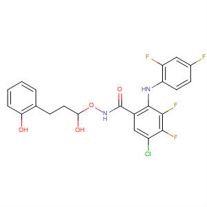 391211-50-0  Benzamide,5-chloro-2-[(2,4-difluorophenyl)amino]-3,4-difluoro-N-(2-hydroxy-3-phenoxypropoxy)-