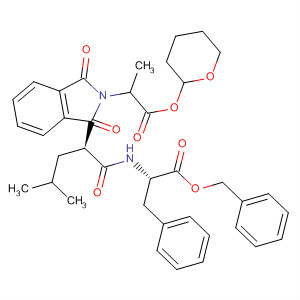 391223-29-3  2H-Isoindole-2-propanoic acid,1,3-dihydro-a-[(1R)-3-methyl-1-[[[(1S)-2-oxo-2-(phenylmethoxy)-1-(phenylmethyl)ethyl]amino]carbonyl]butyl]-1,3-dioxo-, tetrahydro-2H-pyran-2-ylester
