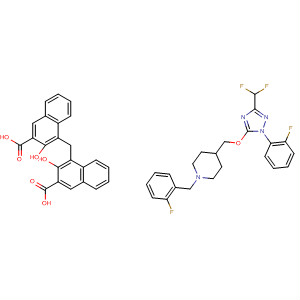 391239-90-0  2-Naphthalenecarboxylic acid, 4,4'-methylenebis[3-hydroxy-, compd.with4-[[[3-(difluoromethyl)-1-(2-fluorophenyl)-1H-1,2,4-triazol-5-yl]oxy]methyl]-1-[(2-fluorophenyl)methyl]piperidine (1:1)
