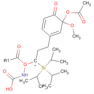 391609-24-8  Carbamic acid,[3-[3-(acetyloxy)-3-methoxy-4-oxo-1,5-cyclohexadien-1-yl]propyl]-,tris(1-methylethyl)silyl ester