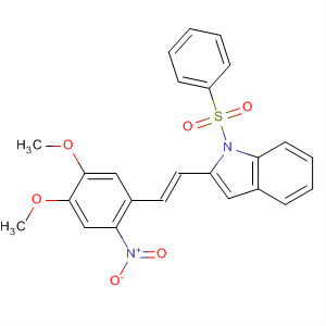 391653-17-1  1H-Indole,2-[(1E)-2-(4,5-dimethoxy-2-nitrophenyl)ethenyl]-1-(phenylsulfonyl)-