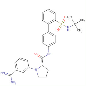 391663-21-1  2-Pyrrolidinecarboxamide,1-[3-(aminoiminomethyl)phenyl]-N-[2'-[[(1,1-dimethylethyl)amino]sulfonyl][1,1'-biphenyl]-4-yl]-, (2S)-