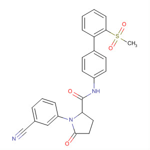 391663-40-4  2-Pyrrolidinecarboxamide,1-(3-cyanophenyl)-N-[2'-(methylsulfonyl)[1,1'-biphenyl]-4-yl]-5-oxo-