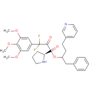 391669-24-2  L-Proline, 1-[difluoro(3,4,5-trimethoxyphenyl)acetyl]-,1-(phenylmethyl)-3-(3-pyridinyl)propyl ester