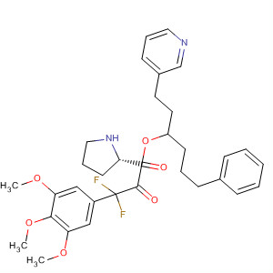 391669-28-6  L-Proline, 1-[difluoro(3,4,5-trimethoxyphenyl)acetyl]-,4-phenyl-1-[2-(3-pyridinyl)ethyl]butyl ester
