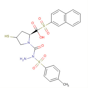 391672-31-4  L-Proline, 4-mercapto-1-(2-naphthalenylsulfonyl)-,2-[(4-methylphenyl)sulfonyl]hydrazide, (4R)-