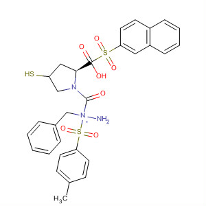 391672-41-6  L-Proline, 4-mercapto-1-(2-naphthalenylsulfonyl)-,2-[(4-methylphenyl)sulfonyl]-2-(phenylmethyl)hydrazide, (4R)-