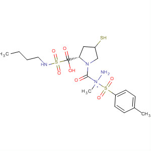 391672-55-2  L-Proline, 1-[(butylamino)sulfonyl]-4-mercapto-,2-methyl-2-[(4-methylphenyl)sulfonyl]hydrazide, (4R)-