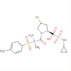 391672-56-3  L-Proline, 1-[(cyclopropylamino)sulfonyl]-4-mercapto-,2-methyl-2-[(4-methylphenyl)sulfonyl]hydrazide, (4R)-