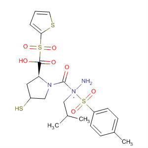 391672-63-2  L-Proline, 4-mercapto-1-(2-thienylsulfonyl)-,2-[(4-methylphenyl)sulfonyl]-2-(2-methylpropyl)hydrazide, (4R)-