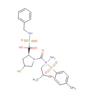 391672-64-3  L-Proline, 4-mercapto-1-[[(phenylmethyl)amino]sulfonyl]-,2-[(4-methylphenyl)sulfonyl]-2-(2-methylpropyl)hydrazide, (4R)-
