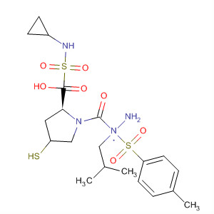 391672-66-5  L-Proline, 1-[(cyclopropylamino)sulfonyl]-4-mercapto-,2-[(4-methylphenyl)sulfonyl]-2-(2-methylpropyl)hydrazide, (4R)-