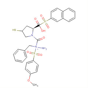 391672-74-5  L-Proline, 4-mercapto-1-(2-naphthalenylsulfonyl)-,2-[(4-methoxyphenyl)sulfonyl]-2-(phenylmethyl)hydrazide, (4R)-