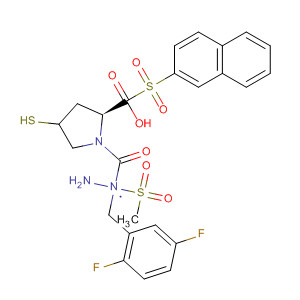 391672-80-3  L-Proline, 4-mercapto-1-(2-naphthalenylsulfonyl)-,2-[(2,5-difluorophenyl)methyl]-2-(methylsulfonyl)hydrazide, (4R)-