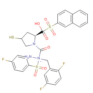 391672-84-7  L-Proline, 4-mercapto-1-(2-naphthalenylsulfonyl)-,2-[(2,5-difluorophenyl)methyl]-2-[(4-fluorophenyl)sulfonyl]hydrazide,(4R)-