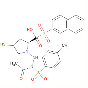 391672-97-2  L-Proline, 4-mercapto-1-(2-naphthalenylsulfonyl)-,1-methyl-2-[(4-methylphenyl)sulfonyl]hydrazide, (4R)-