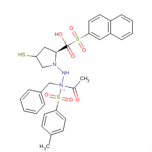 391672-98-3  L-Proline, 4-mercapto-1-(2-naphthalenylsulfonyl)-,1-methyl-2-[(4-methylphenyl)sulfonyl]-2-(phenylmethyl)hydrazide, (4R)-